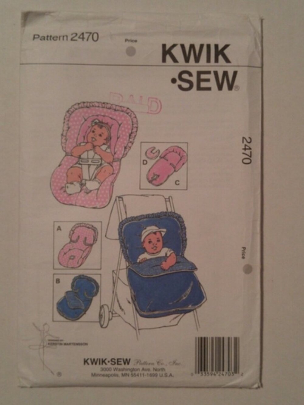 Kwik Sew Stroller Bunting Pattern #2470 New in Envelope